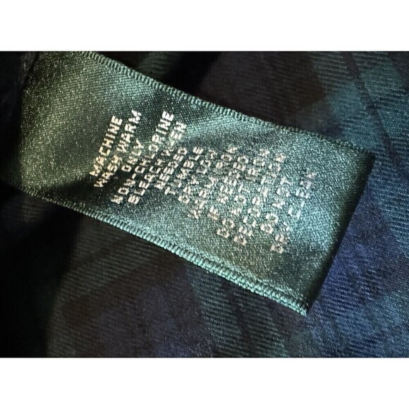 Lauren Ralph Lauren Womans Blue Plaid Flannel Shirt Large Emblem Crest Patch XS - Picture 6 of 8